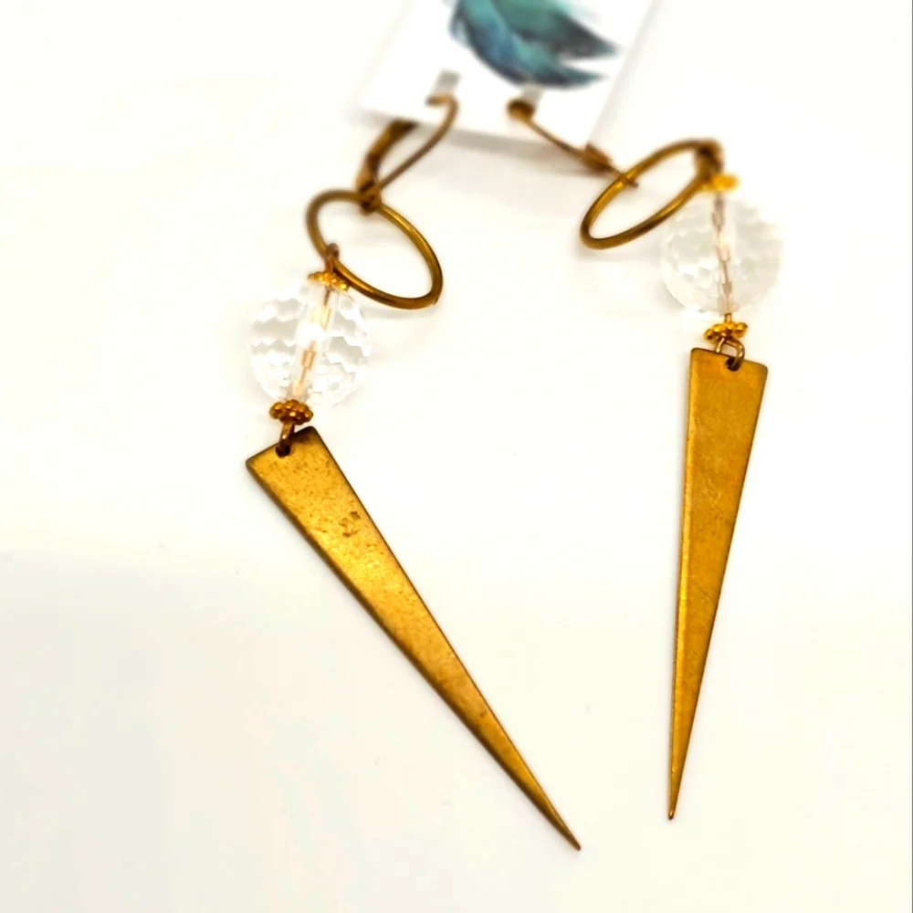 NWT Brass Point Boutique Series Faceted Quartz Earrings 🔮💎⏬️